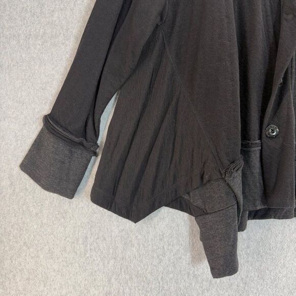 Alembika Women's Size Small Black Button Front Cardigan Jacket Lagenlook Drape‎ - Picture 5 of 12